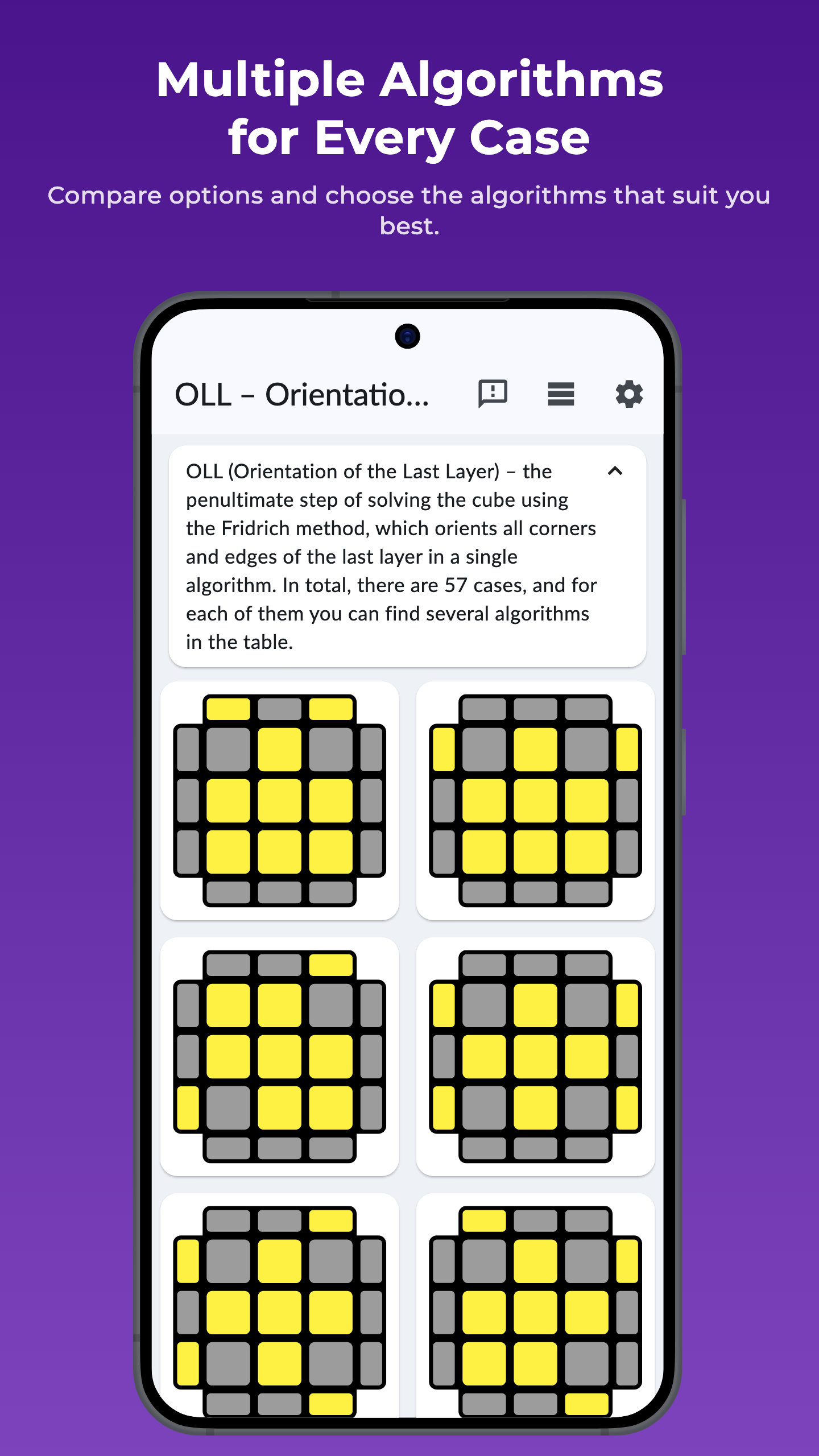 CubeGuide’s visual OLL algorithm library